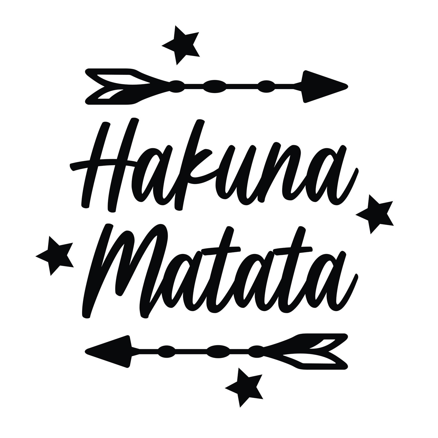 3D Schriftzug - "Hakuna Matata" + Dekoelemente aus Holz - naturfarben, unbehandelt