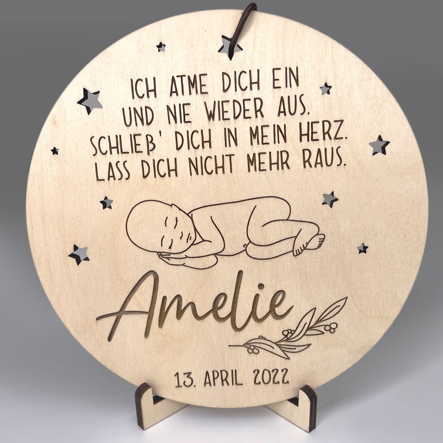 Andenkenaufsteller „Ich atme Dich ein“