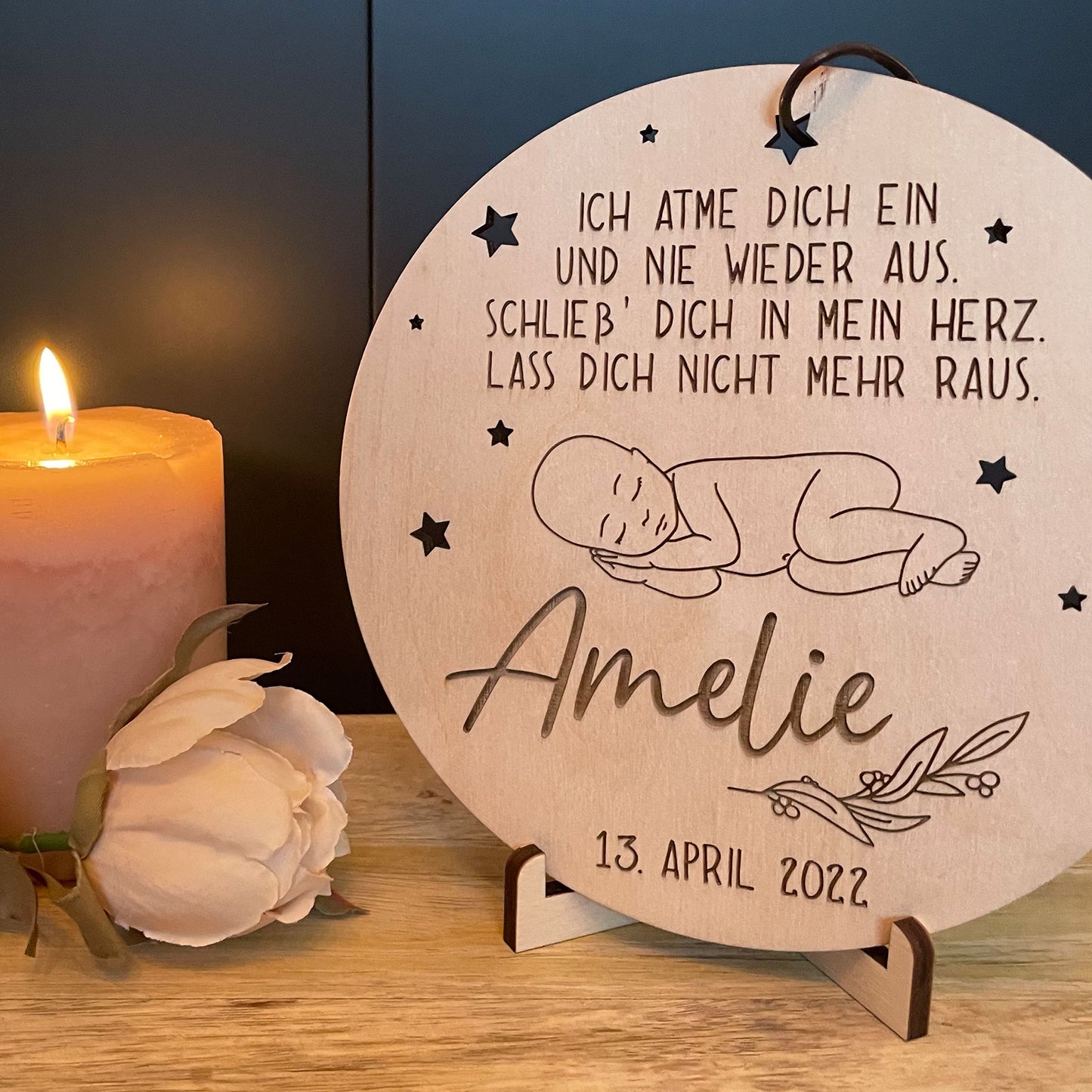 Andenkenaufsteller „Ich atme Dich ein“